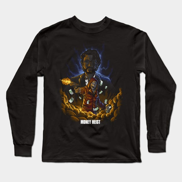 money heist illustration Long Sleeve T-Shirt by GODWIT